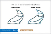 Minimal fish icons, an Outline Icon by Picture Window (Thumbnail 3 of 5)