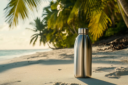 Beachy reflective water bottle, a Business Photo by Beautiful things