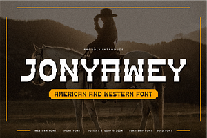 Jonyawey - Western Font, a Slab Serif Font by Iqsiart Studio