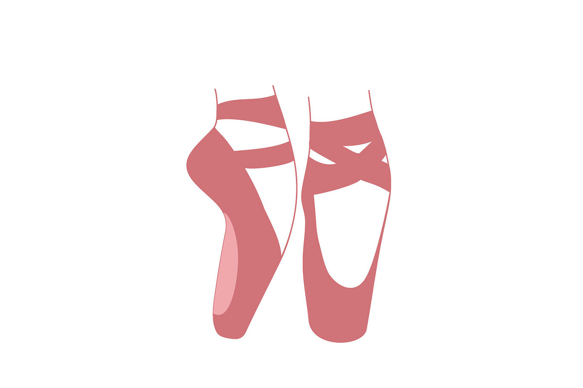 Vector pink pointe shoes, an Illustration by Svetlana Voloshina (Photo 2 of 3)