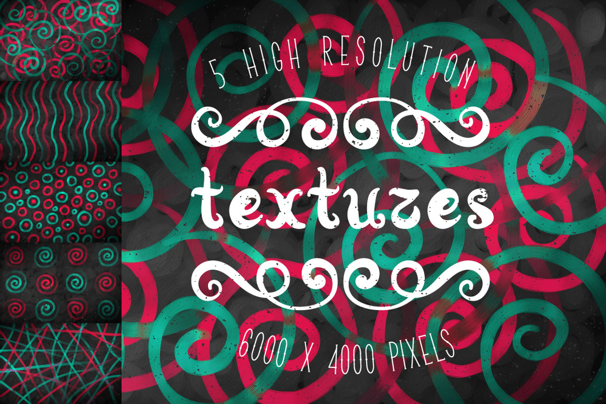 Spirals font + textures preview 2