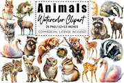 Forest Animals Watercolor Clipart, a Graphic by CitraGraphics (Thumbnail 1 of 4)