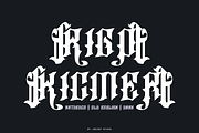 Rigo Kicmer - Old English Font, a Blackletter Font by Iqsiart Studio (Thumbnail 1 of 8)
