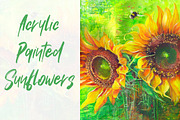 Acrylic Painted Suflowers Art, an Illustration by MaryAmi (Thumbnail 1 of 3)