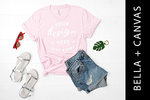 TShirt Mockup Bella Canvas 3001 Pink