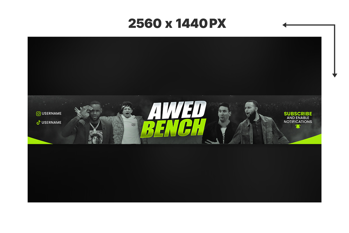 Sports YouTube Banner Template, a Social Media Template by Vaughn Studios (Photo 3 of 5)