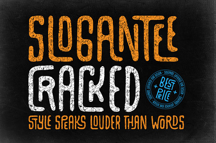 SloganTee Cracked  Uppercase font