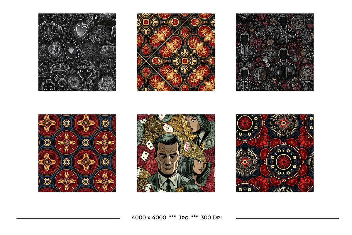 Casino Retro Art Style Patterns, a Pattern Graphic by karenfoleyphoto (Photo 5 of 11)