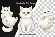 15 Bundle Watercolor White Cat Pet, an Animal Illustration by Morspective (Thumbnail 2 of 8)