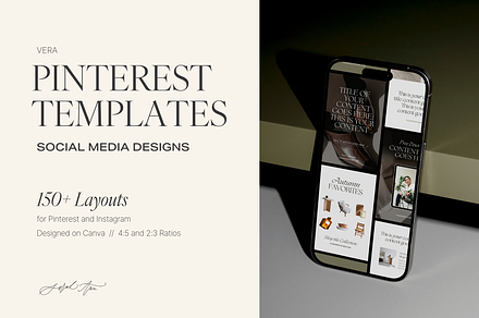 Pinterest Templates: Vera, a Social Media Template by Sarah Ann Design