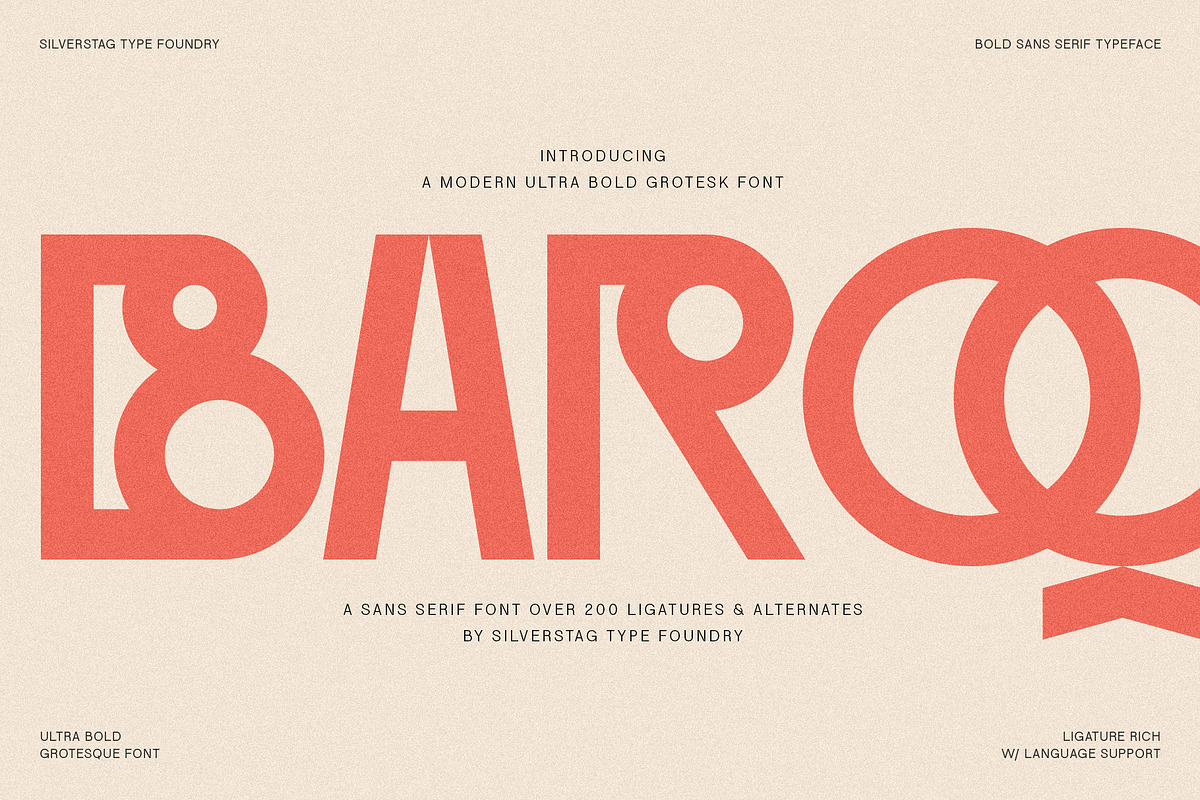 Baroque Grotesk - Ultra Bold Font, a Sans Serif Font by SilverStag Type Foundry (Photo 1 of 20)