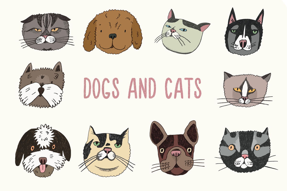 Cute dogs and cats illustrations, an Animal Illustration by Sasha Mitkalova (Photo 1 of 4)