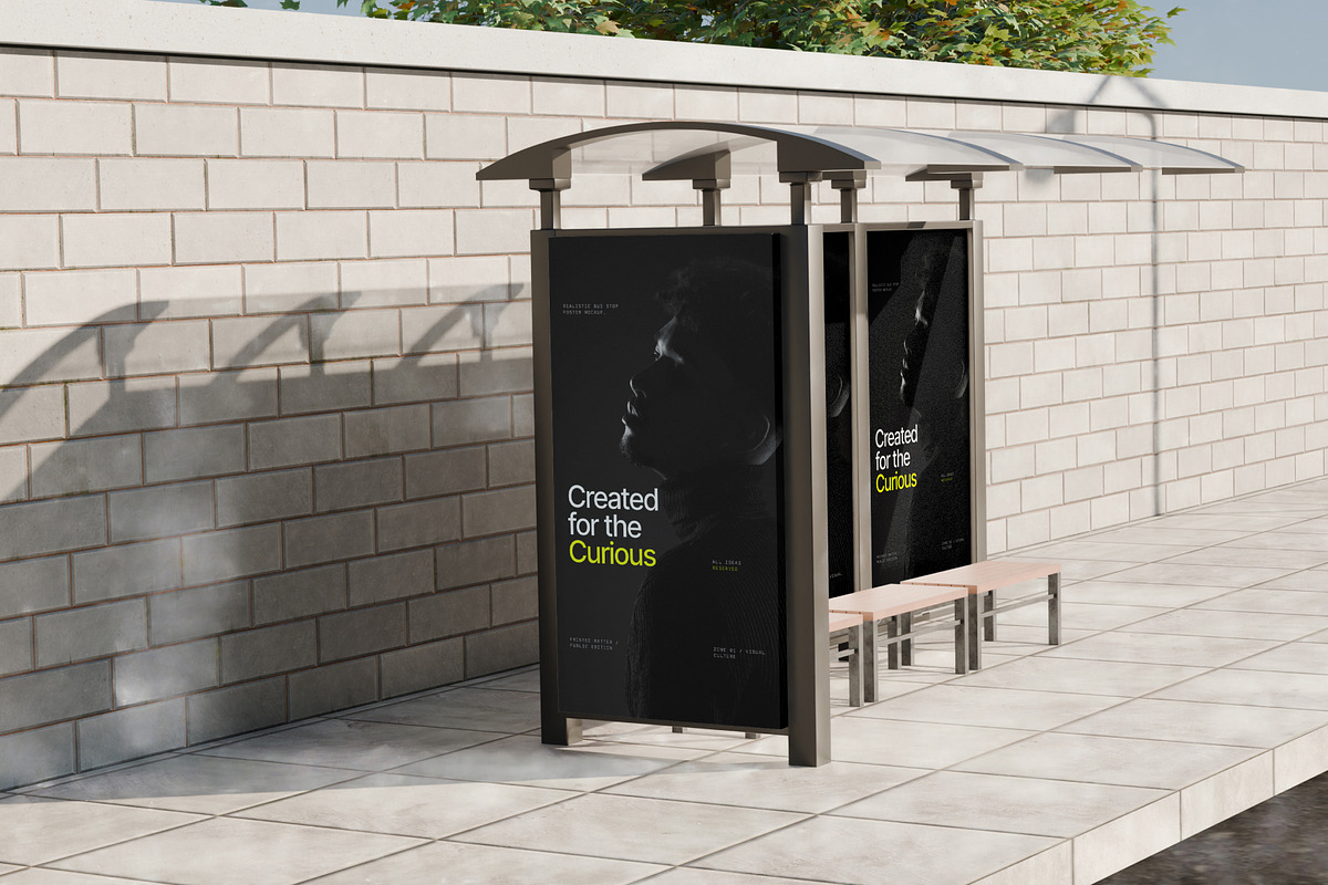 Bus Stop Billboard 2 Mockup, an Advertising Mockup by SLAB! Design (Photo 5 of 7)