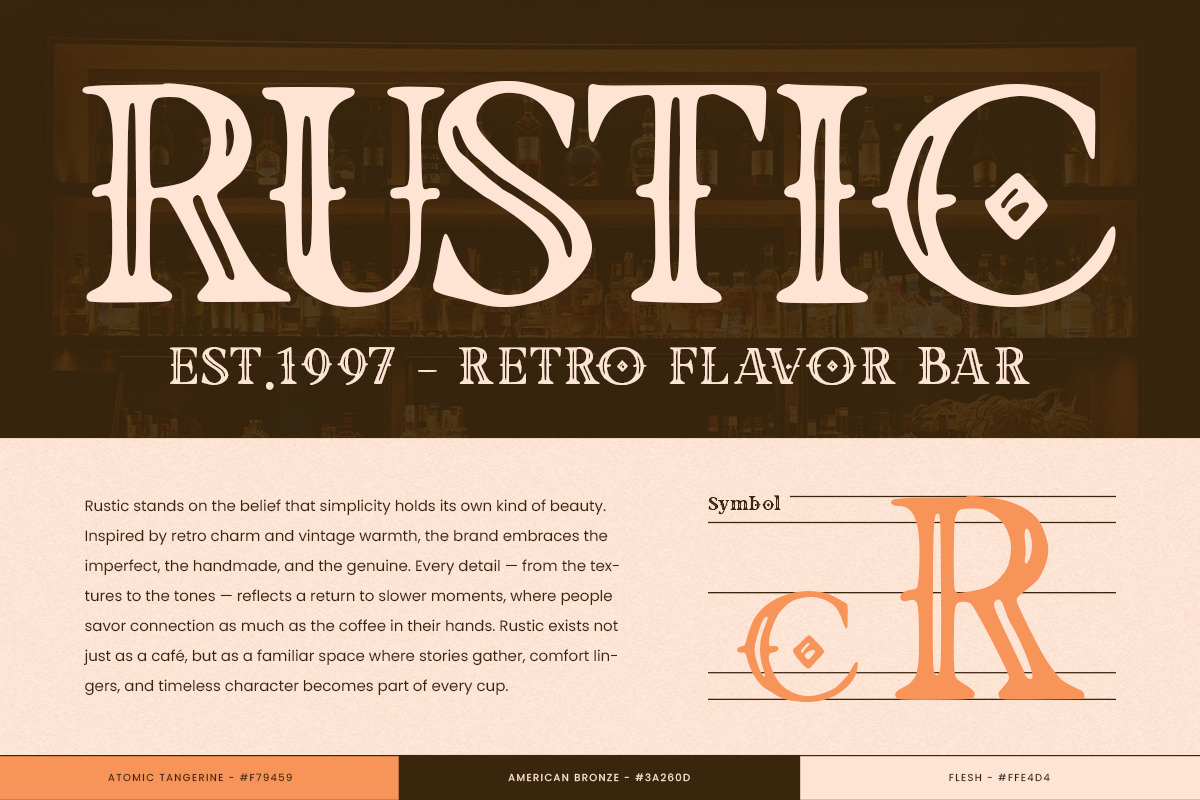Bracaba - Vintage Decorative Font, a Serif Font by Pandeka Studio (Photo 4 of 9)