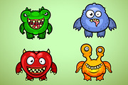 Set of Four Funny Monsters, an Illustration by yuanden graphics (Thumbnail 2 of 5)