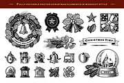 Vintage Christmas Set, a Decorative Illustration by Retro Graphics (Thumbnail 2 of 2)