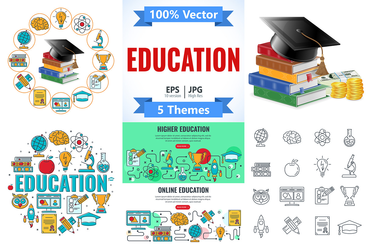 Education and Learning Banner, an Education Illustration by TAlex (Photo 1 of 6)