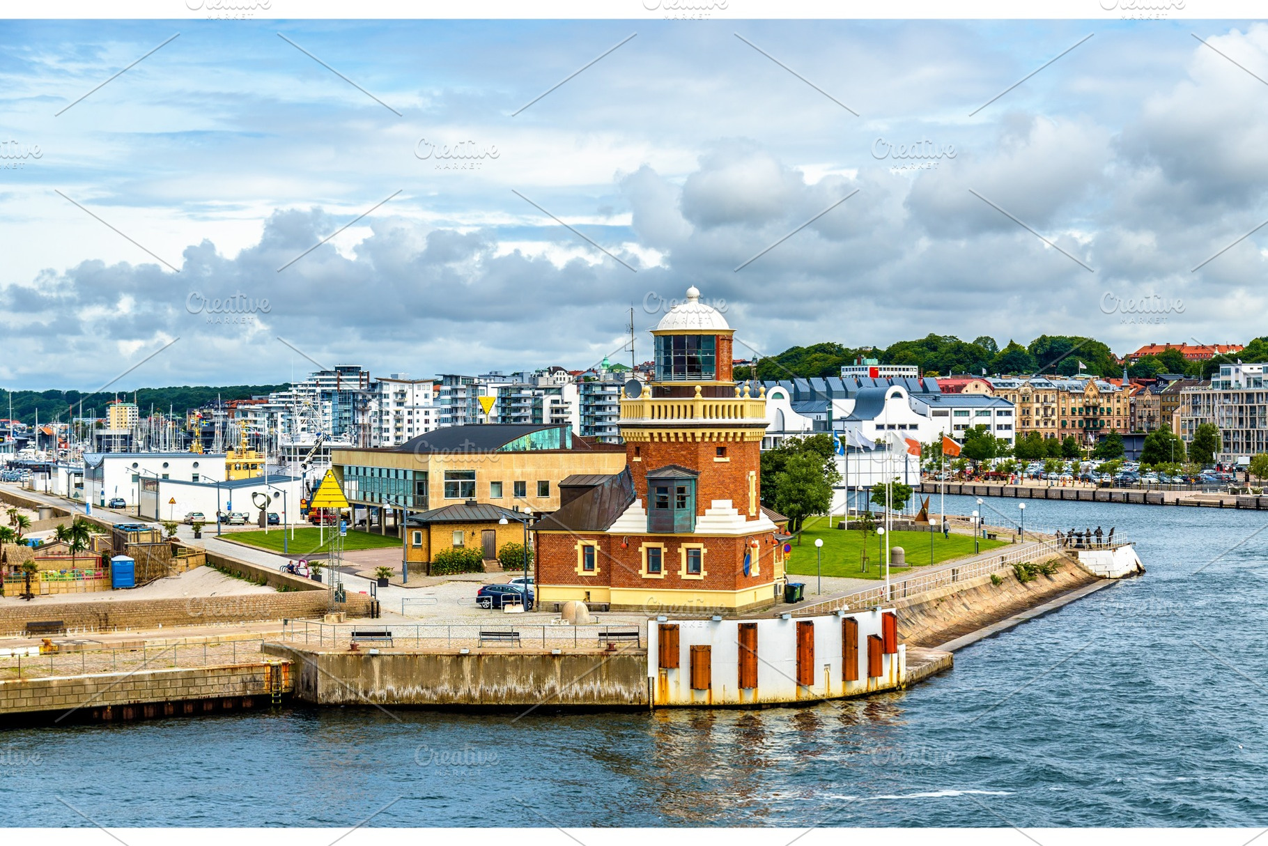 Lighthouse at the port of helsingborg sweden containing helsingborg, an Architecture Photo by Leonid Andronov