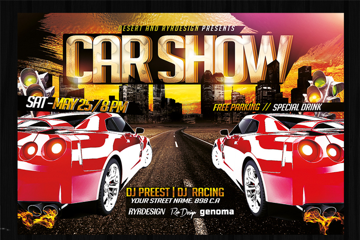 Car Show Flyer PSD + Two Versions, a Flyer Template by GraphicDiamonds (Photo 7 of 7)