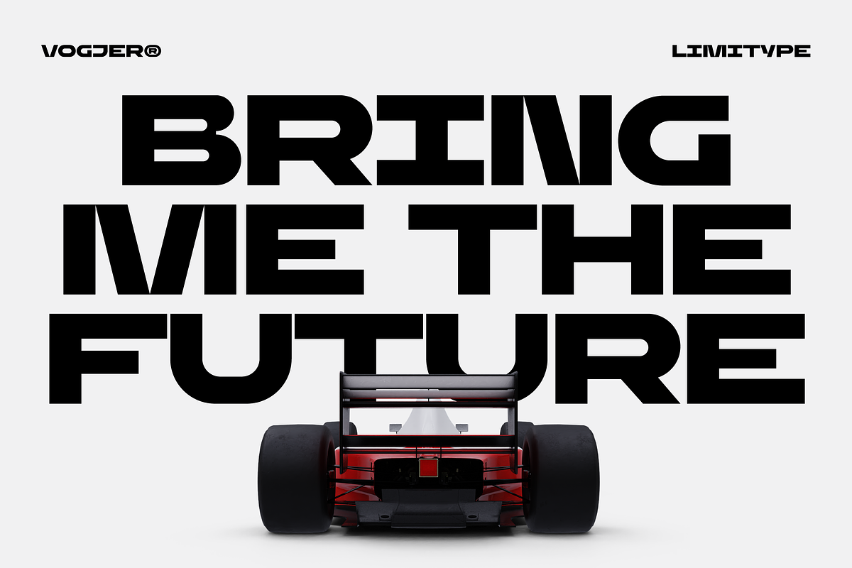 Vogjer - Bold Futuristic Font, a Sans Serif Font by limitype (Photo 2 of 14)
