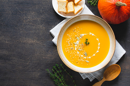 Roasted pumpkin and carrot soup