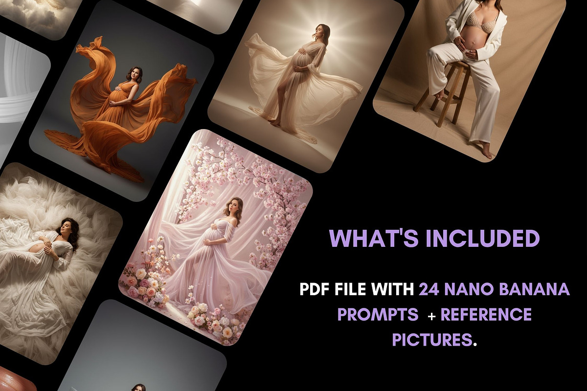 70 AI Maternity Photoshoot Prompts, a Beauty & Fashion Photo by Selenique Studio (Photo 6 of 9)