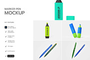 Highlighter Marker Pen Mockup, a Pens & Pencil Mockup by graphypix (Thumbnail 2 of 5)