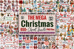 The Mega Christmas Clipart Bundle., an Illustration by SVGArt