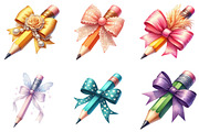 Colorful Coquette Pencil School Clip, an Illustration by DreamArtGraphic (Thumbnail 5 of 5)