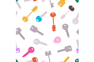 Keys seamless pattern. Different key, an Illustration by LadadikArt