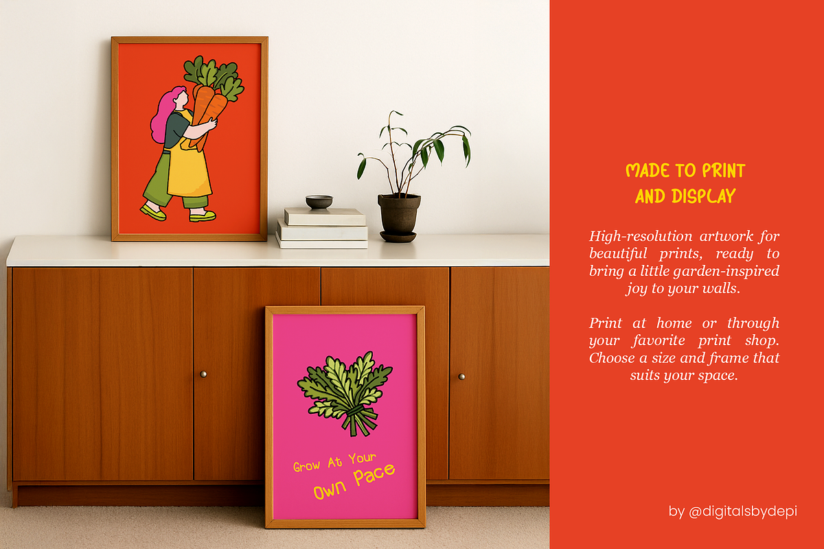 Colorful Vegetable Wall Art Prints, a Poster Template by digitalsbydepi (Photo 5 of 8)