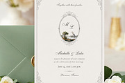 French Heron Monogram Wedding Invite, an Invitation Template by by creative paper (Thumbnail 2 of 4)