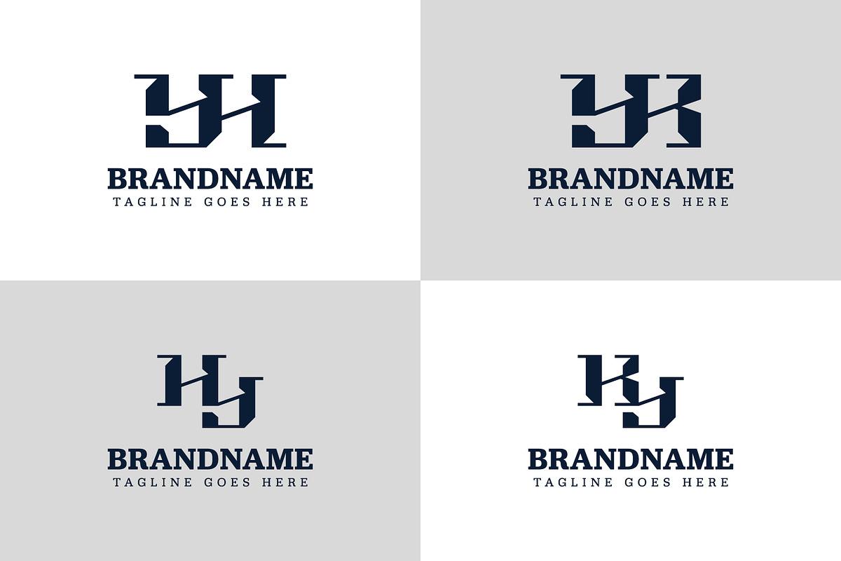 Letters YH HY YK KY Monogram Logo, a Branding & Logo Template by Pray Art Design Studio