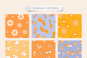 Retro Groove Clipart Patterns