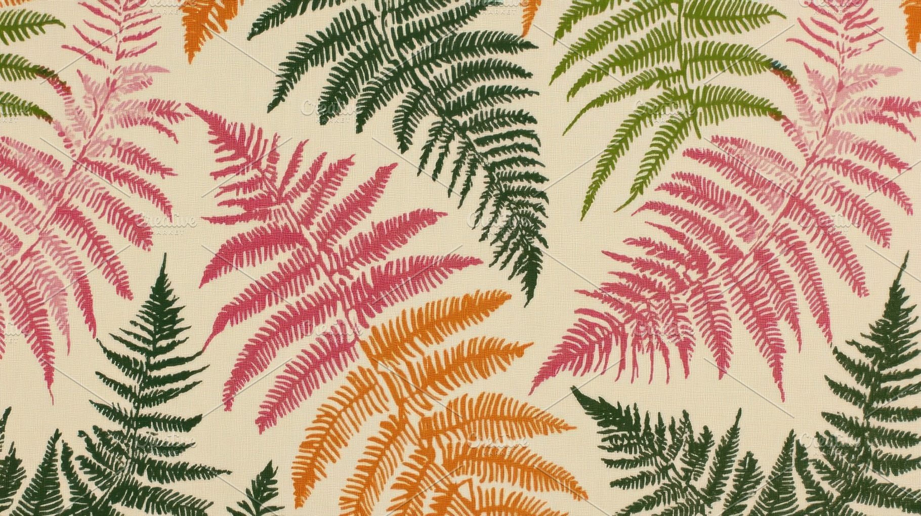 Colorful fern pattern on fabric, a Photo by Beautiful things