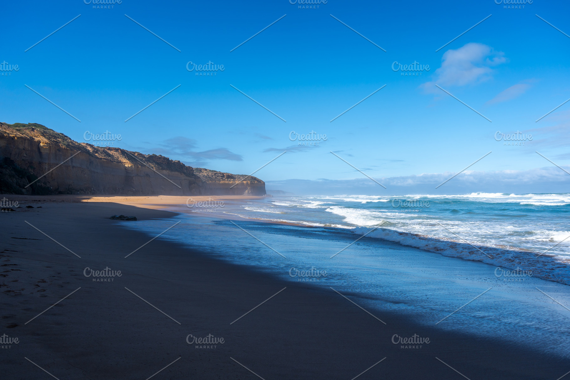 Clifton Beach and Twelve Apostles along the Great Ocean Road, Au, a Nature Photo by GoodGoods
