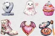 Watercolor Girly Halloween Clipart, an Illustration by Black Bird Studio (Thumbnail 4 of 6)