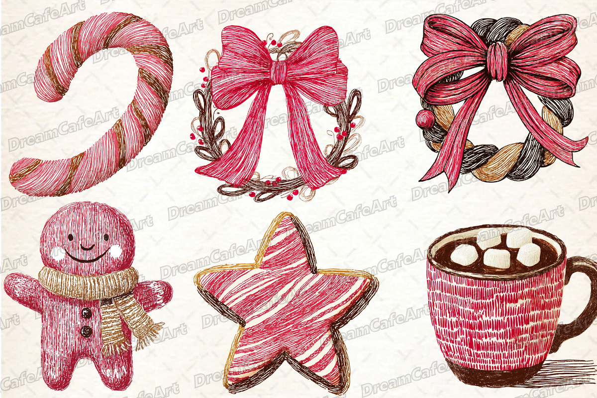 Hand Drawn Whimsical Christmas, an Illustration by DreamCafeArt (Photo 5 of 6)