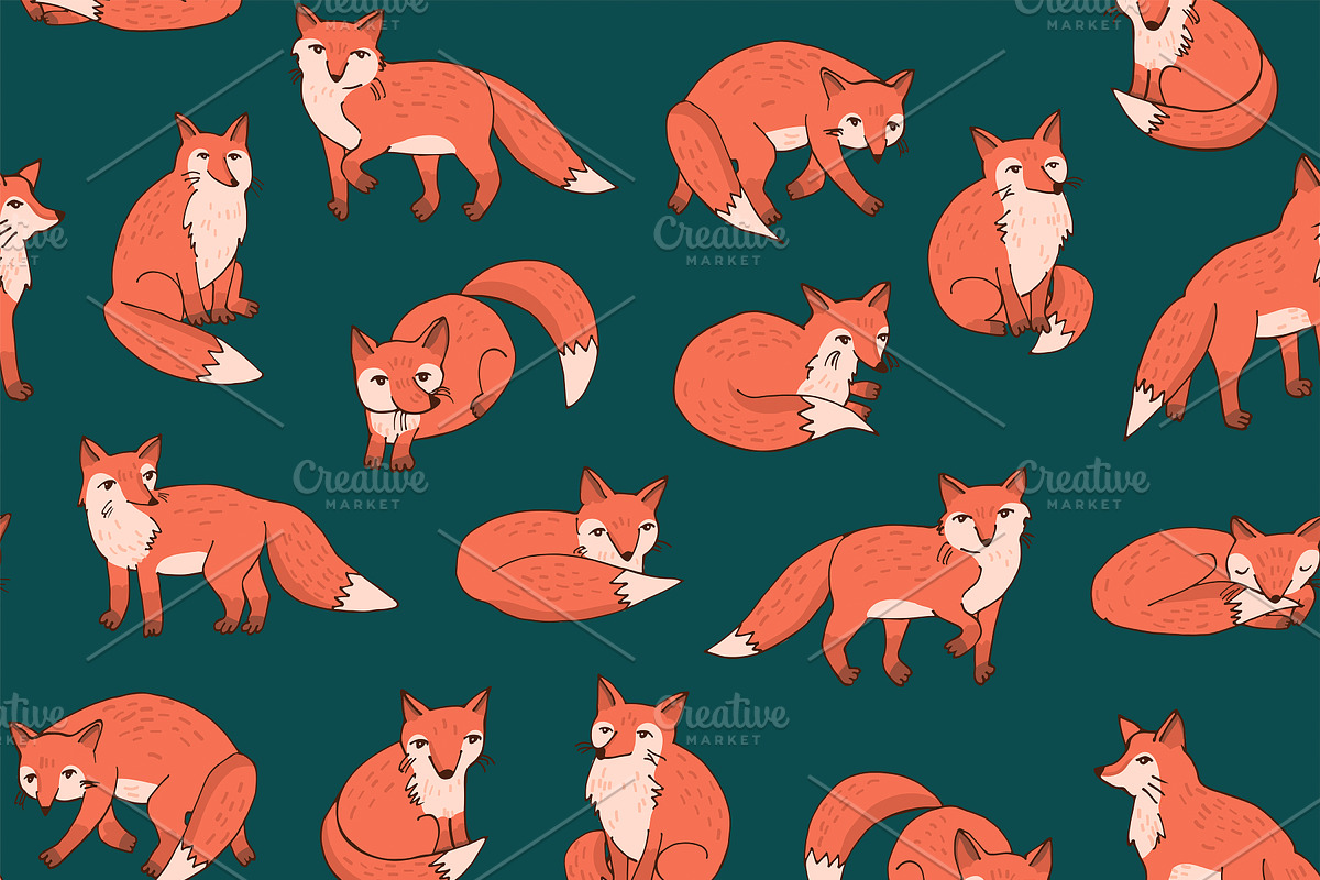 Forest Fox, a Pattern Graphic by GooseFrol
