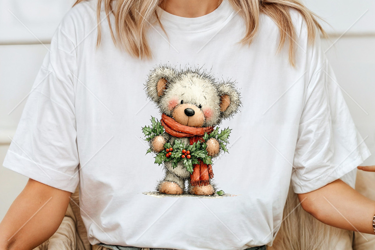 Whimsical Christmas Bear Clipart PNG, a Seasonal Illustration by Canvas Craft (Photo 6 of 10)
