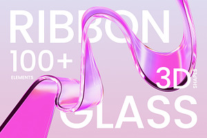 3D Ribbon Glass - 100 Illustrations