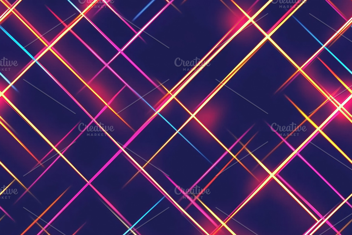 Seamless abstract pattern featuring intersecting lines and colorful sparkles ag, a Pattern Graphic by Textures & Backgrounds