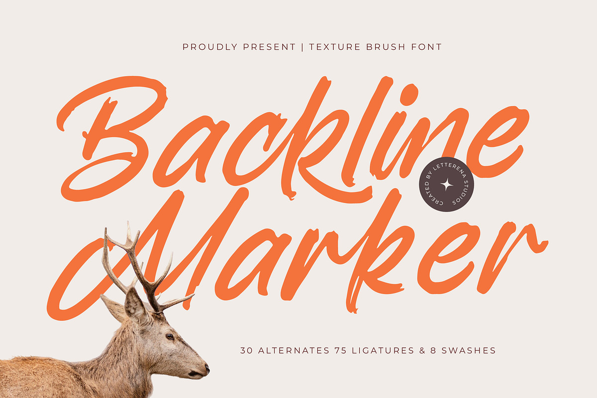 Backline Marker Texture Brush Font, a Script Font by Letterena Studios Script (Photo 1 of 20)