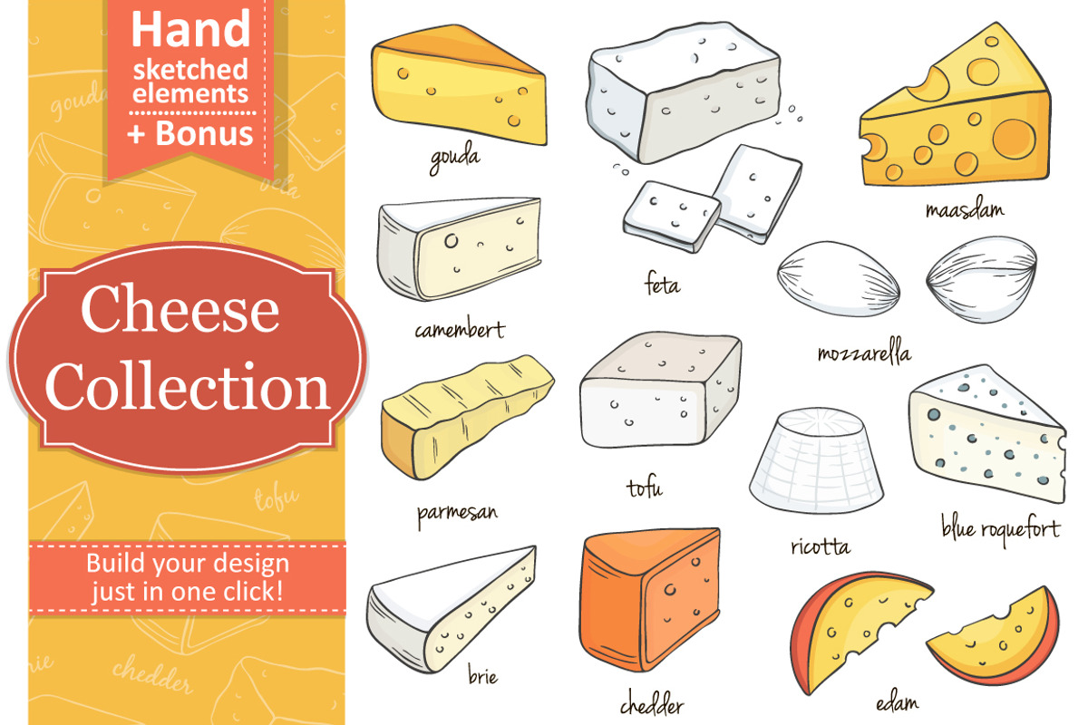 Cheese collection, a Food Illustration by Tatti Graphic Studio (Photo 1 of 3)