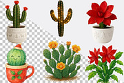 Watercolor Christmas Cactus Clipart, an Illustration by SVGArt (Thumbnail 4 of 8)