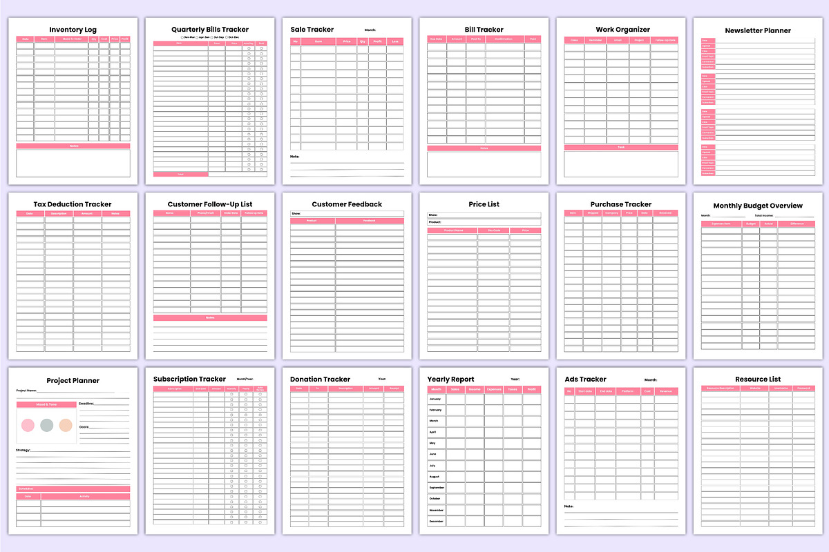 2025-26 Girl Boss Planner Bundle, a Stationery Template by Mustafiz (Photo 6 of 6)