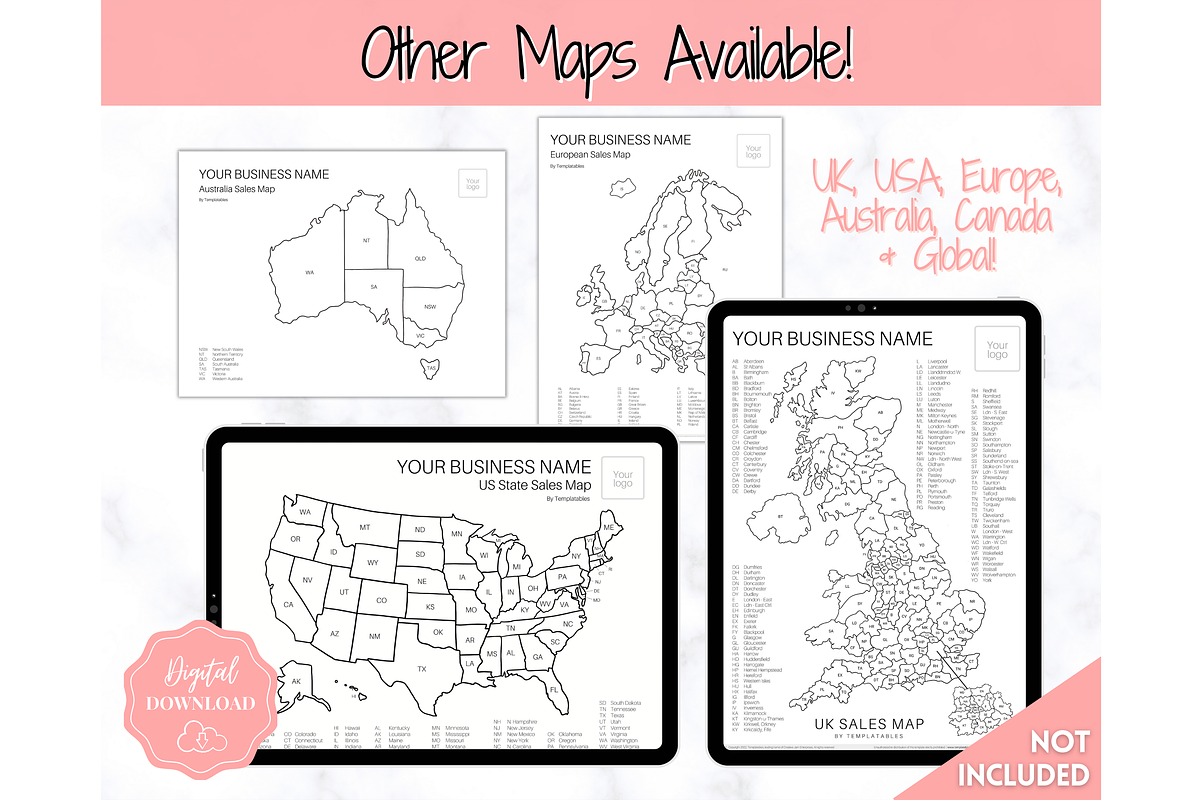 Europe Sales Map, EDITABLE Color In, a Stationery Template by Templatables (Photo 10 of 10)