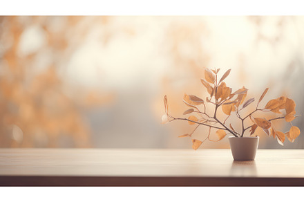minimal plant table blur abstract ai, an Abstract Photo by pikepicture