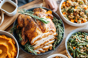 Delicious Thanksgiving feast banner, a Food & Drink Photo by MistyDay