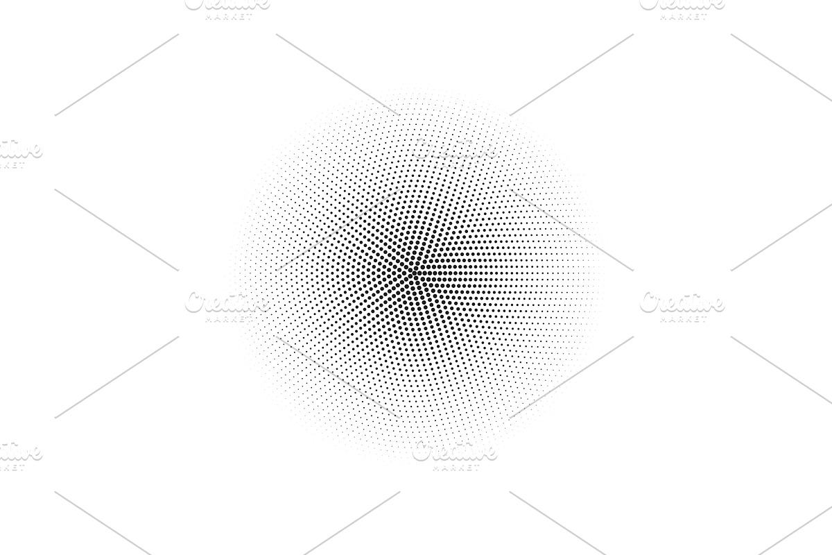 Vector halftone radial dot pattern, an Illustration by Liudmyla Matviiets